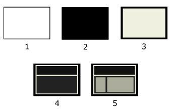 The browser is white, then filled with black, then a large white rectangle fills most of that, then 2 black rectangles fill most of the white rectangle,then two light grey rectangles fill most of one of the black rectangles.